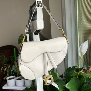 Prelove dior leather saddle shoulder bag